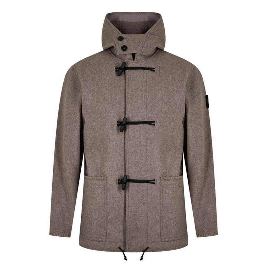 Stone Island Wool Nylon Cloth Coat - Grey